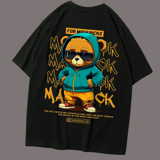 Camiseta estilo Hip Hop, estampado oso.